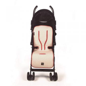Walking Mum - Colchoneta de verano beige/rojo siena para silla de paseo universal