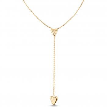 UNOde50 Cupid Gold Plated Adjustable Two Hearts Necklace for Women