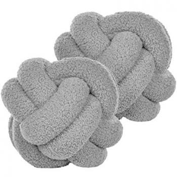 Set de 2 Cojines Decorativos Nudo Boucle Gris 19 x 19 cm