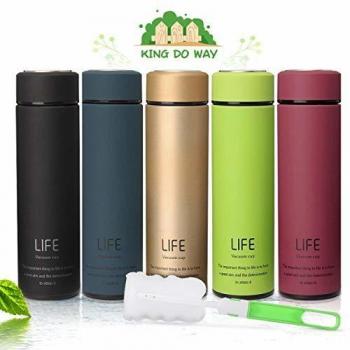 king do way Botella de Agua de Acero Inoxidable 500ML, Termo Sin BPA Ecológica, Botellas Termica Reutilizable Frascos Térmicos para Al Aire Libre, Yoga, Escuela, Niño