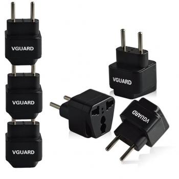 [3 Unidades] VGUARD Universal Adaptador de Enchufe UK US AU a UE Euro Europa Europeo Adaptador de Viaje Enchufe Plug – Negro