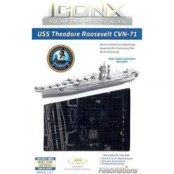 Metal Earth 5061307 Iconx USS Roosevelt Aircraft Carrier - Maqueta 3D