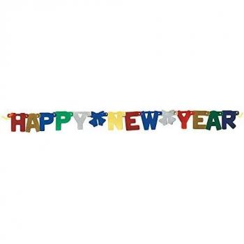 Unique Party - Guirnalda de Letras Metálico con textoHappy New Year