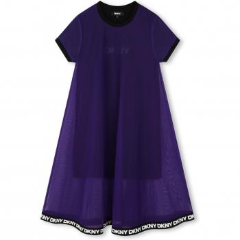 Vestido de niña 2 en 1 de manga corta DKNY D62062