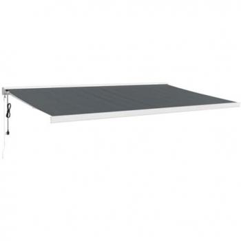 Toldo Retráctil 5x3 m en Tela y Aluminio Gris Antracita con Protección UV