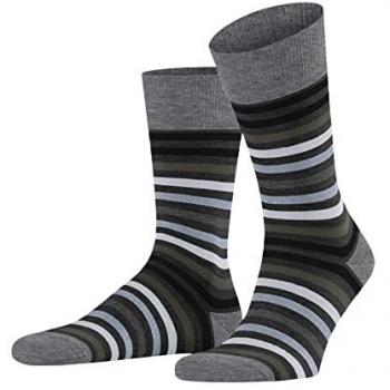 Falke Tinted Stripe Men's Wool Socks Asphalt Melange Size 11.5-14.5