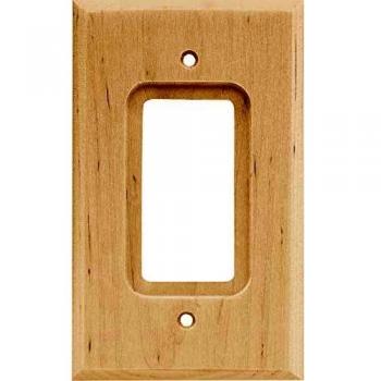Brainerd 64668 Wood Square Single Decorator Wall Plate / Switch Plate / Cover, Unfinished by Brainerd