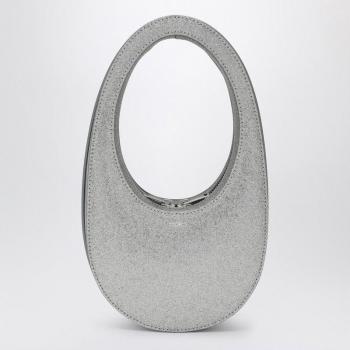 Coperni Women's Swipe Glitter Mini Leather Handbag in Silver | Size UNI | COPBA01BISF6008SILVER