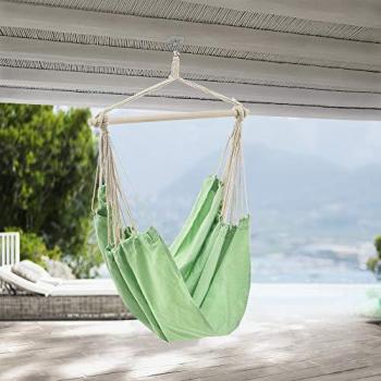 Sillón Colgante Hamaca Miramar 180 x 125 cm Verde Pastel hasta 150 kg Rotativo 360° para Interior y Exterior
