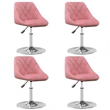 Sillas de comedor giratorias de terciopelo rosa - 4 unidades