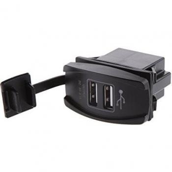 Dual USB Cargador Enchufe de Carga 12-24v Impermeable para Coche Motocicleta - Rojo