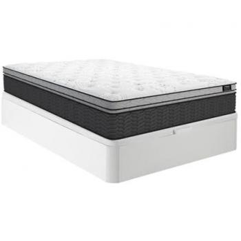 Conjunto de canapé abatible blanco 140 x 190 cm con colchón de muelles ensacados y topper integrado de 30 cm - GAMIANI de YSMÉE