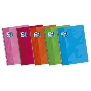 Oxford School Classic 4º Cuaderno Espiral Tapa Blanda Liso - 80 Hojas - Colores Surtidos (5 uds)