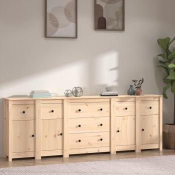 Armario Aparador de madera maciza de pino 230x35x80 cm Vidaxl Marrón