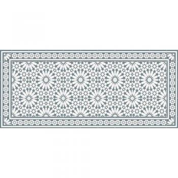Alfombra de Vinilo Samara Azul 66x150 cm Estilo Baldosas