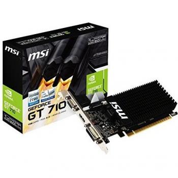 MSI GeForce GT 710 Low Profile Graphics Card with Silent Fanless Cooling System, 1GB DDR3, 954MHz, VGA/DVI/HDMI Compatible, PCI-Express