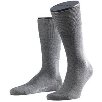 Falke Airport Plain Virgin Wool and Cotton Business Socks - Dark Grey Melange - Size: 8.5-9.5 Mens