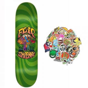Cruzade Razor 10X32.25 Tabla de skate estampado, Cruzade Tabla Skateboard Razor 10``x32.25``, FLIP Tabla de skate Love Shroom green Deck 8.25 Grip Incl