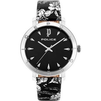 Police PL16033MS.02 Unisex Quartz Analog Watch with Genuine Leather Strap