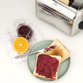 H.KOENIG TOS9 Doble, Tostadora 2 Ranuras Anchas, Potencia 1500W, 7 Niveles de Tostado, Bandeja de Migas Extraíble, Diseño Moderno en Acero Inoxidable, 29.5 x 16.5 x 18.5 cm