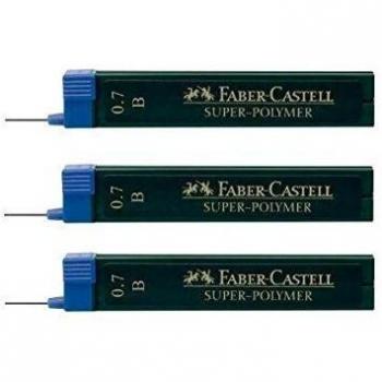 Faber Castell – Juego de 12 paquetes de 12 minas finas SUPER-POLYMER B 0,7 mm