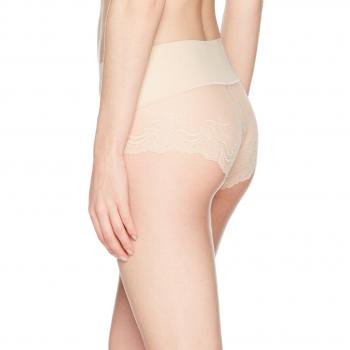Culotte Liso y Transparente de Encaje Beige - Talla Grande - Spanx Undie-tectable