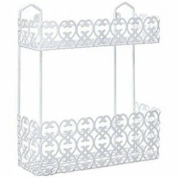 Jabonera de Baño con 2 Estantes y Soporte de Pared 52525