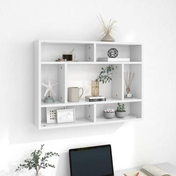 Estantería de pared blanca 75x16x55 cm en multicapa y madera contrachapada Vidaxl
