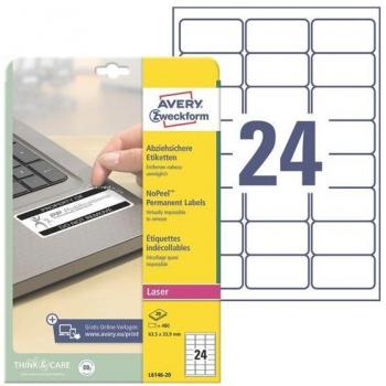 AVERY Etiquetas laser Caja 20 hojas 480 ud 63.5x33.9 L6146-20