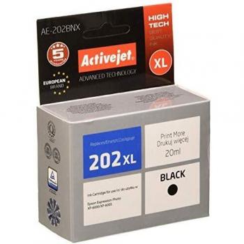 Cartucho de Tinta Compatible Activejet AE-202BNX para Epson 202XL, Negro, 20 ml, Alto Rendimiento