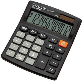 Citizen SDC812 - Calculadora de mesa con 12 dígitos azul – Doble alimentación solar y batería, azul marino