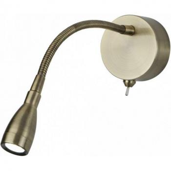 Soporte de pared ajustable LED de luz de lectura en latón antiguo
