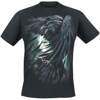 Spiral Shadow Raven Gothic T-Shirt for Men - Black - Sizes S to XXL