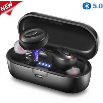 Auriculares Bluetooth 5.0 inalámbricos, estéreo, inalámbricos, Deportivos, con Funda de Carga para micrófono, Ligeros, Hi-Fi, Auriculares para iPhone