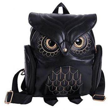 Bolsa de Cuero de la Manera del Buho de la Historieta Mochila Mini Muchacha