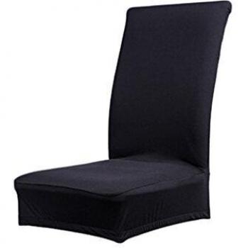 Cubierta de Asiento Funda de Silla Comedor Spandex Poliéster Negro