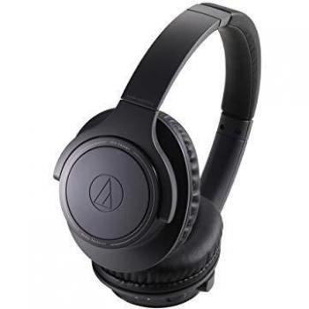 Audio-Technica ATH-SR30BT - Auriculares Inalámbricos, Diseño plano plegable, Compatible con códec AAC y tecnología Bluetooth v5, Color Negro