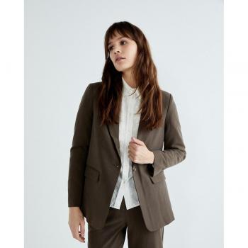 Yas - Blazer de mujer lisa manga larga con bolsillos
