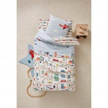 VERTBAUDET Juego de cama funda nórdica + funda de almohada Paris la nuit* Violeta Claro Estampado 140X150 - FUNDA 63X63