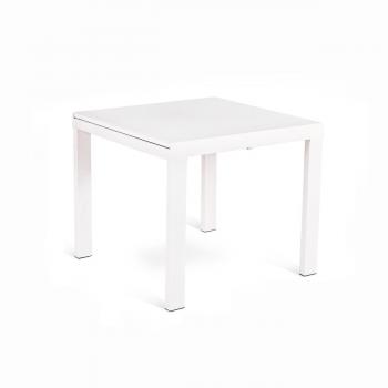Mesa Extensible 90-163,5 x 90 cm en Vidrio Templado Blanco