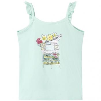 Camiseta de tirantes infantil verde menta claro 116