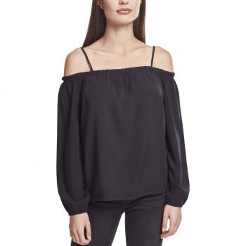 Urban Classics Ladies Cold Shoulder Longsleeve Manga Larga Mujer Negro 4XL