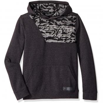 Under Armour Sc30 - Sudadera con Capucha y Forro Polar para niños, Infantil, Color Negro/Gris, tamaño para jóvenes XL