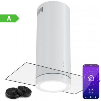 Campana Extractora de Isla Klarstein Beretta Premium 544 m³/h con App, Extracción/Recirculación de Aire, LED y Filtro de Carbón Activo