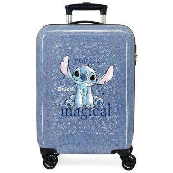 Maleta de cabina Disney Stitch You Are Magical 34L azul denim, rígida, 55 cm