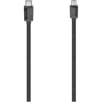 Cable de carga Hama USB-C a Micro-USB 0,75 m, USB 2.0, 480 Mbit/s, negro