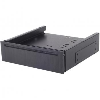 SilverStone SST-FP58B - 5.25 Inch alu. Front Panel with 1x Slot-Loading Slim Optical Drive and additional 4x 2.5 Inch HDD/SSD Bay, black
