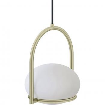 Lámpara Colgante Coco Policarbonato Aluminio Acero Oro Blanco 1 Bombilla E14 190cm