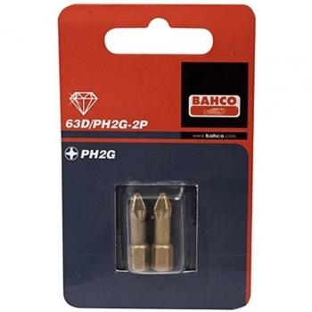 Bahco 63D/PH2G-2P - Blister De 2 Puntas Diamante Torsion 1/4 Ph 25Mm