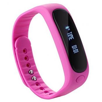 STONG Impermeable Bluetooth 4.0 anti-lost podómetro inteligente deporte pulsera Fitness Tracker para iPhone Samsung y todos los Smartphones Android, color Rosa roja